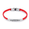 Engravable Leather and Stainless Steel Fashion Bracelet-Bracelets-Innovato Design-Red-Innovato Design