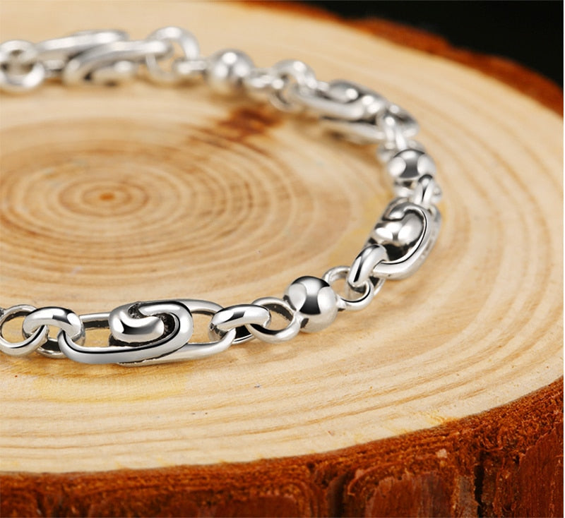 Auspicious Cloud 925 Sterling Silver Trendy Biker Fine Bracelet-Bracelets-Innovato Design-7.09in-Innovato Design