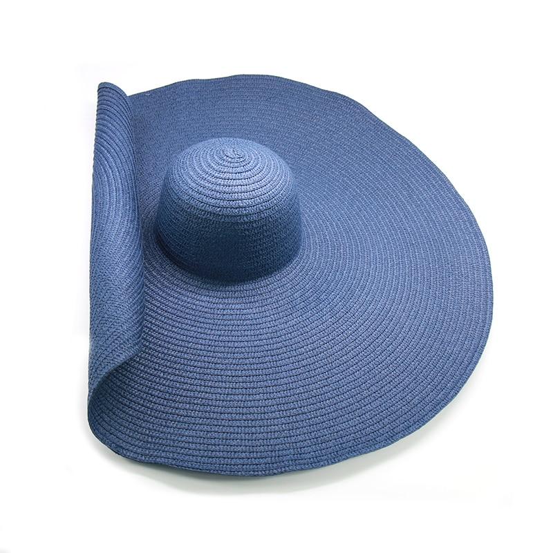 Foldable Wide Brim King Size Floppy Sun Hat-Hats-Innovato Design-Navy Blue-Innovato Design