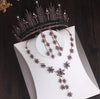 Black Crystal Snow Rhinestone Tiara, Necklace & Earrings Jewelry Set-Jewelry Sets-Innovato Design-Innovato Design