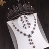 Black Crystal Snow Rhinestone Tiara, Necklace & Earrings Jewelry Set-Jewelry Sets-Innovato Design-Innovato Design