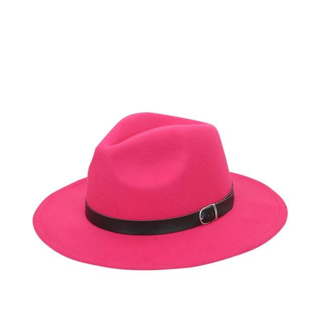 Wide Brim Vintage Fedora and Panama Hat-Hats-Innovato Design-Rose Red 1-Innovato Design