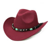 Cowboy Hat with Featured Belt Blue Stone and Black Band