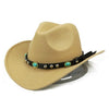 Cowboy Hat with Featured Belt Blue Stone and Black Band