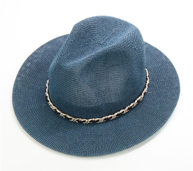 Panama Hat with Luxury Metal Chain-Hats-Innovato Design-Purple-Innovato Design