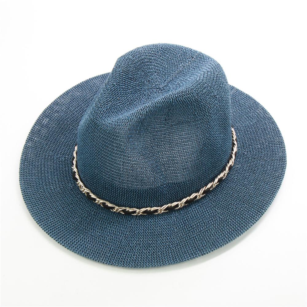 Panama Hat with Luxury Metal Chain-Hats-Innovato Design-Purple-Innovato Design