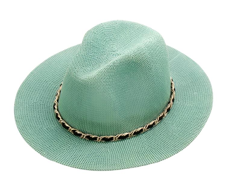 Panama Hat with Luxury Metal Chain-Hats-Innovato Design-Purple-Innovato Design
