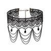 Black Beaded Choker Lace Gothic Vintage Necklace-Necklaces-Innovato Design-Black Multi-Innovato Design