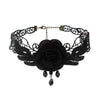 Black Beaded Choker Lace Gothic Vintage Necklace-Necklaces-Innovato Design-Black Rose-Innovato Design