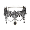 Black Beaded Choker Lace Gothic Vintage Necklace-Necklaces-Innovato Design-Black Flower-Innovato Design