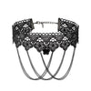 Black Beaded Choker Lace Gothic Vintage Necklace-Necklaces-Innovato Design-Black Lace-Innovato Design