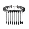 Black Beaded Choker Lace Gothic Vintage Necklace-Necklaces-Innovato Design-Black Crystals-Innovato Design