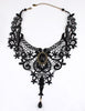 Black Beaded Choker Lace Gothic Vintage Necklace-Necklaces-Innovato Design-Black Stone-Innovato Design