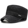 Buckled Warm Russia Flat Top Military Cap with Earflaps