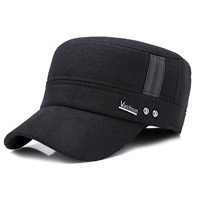 Buckled Cotton Felt Military Hat with Earflaps-Hats-Innovato Design-Dark Grey-Innovato Design