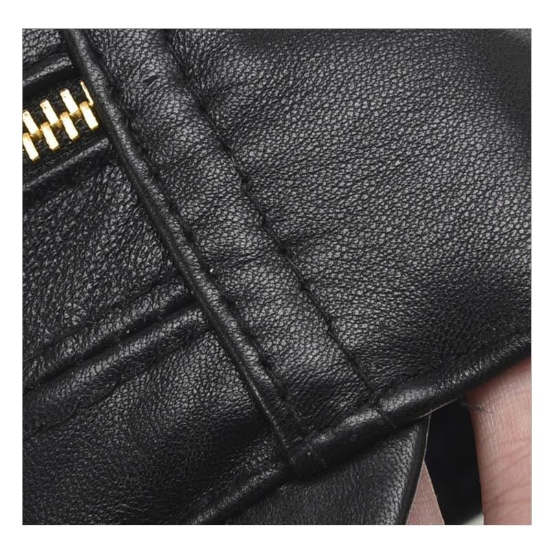 Black Genuine Sheepskin Leather Military Hat with Zipper Design-Hats-Innovato Design-Innovato Design