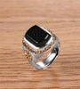 Black Onyx Stone 925 Sterling Silver Adjustable Vintage Ring