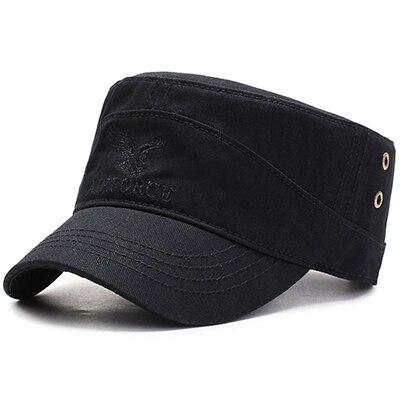 Buckled Cotton Military Hat with Eagle Embroidery Logo-Hats-Innovato Design-Army Green-Innovato Design