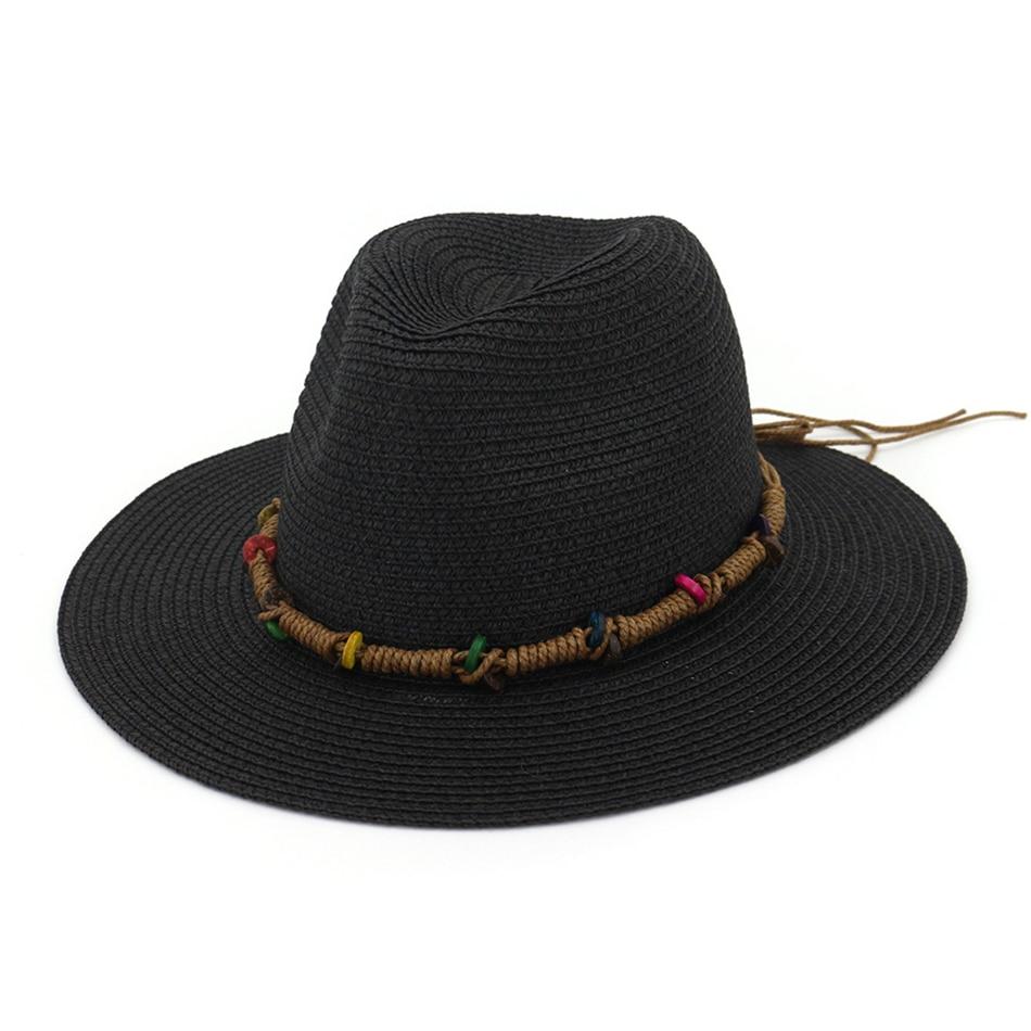 Vintage Ethnic Straw Panama Hat with Colorful Buttons Bow-Hats-Innovato Design-Pink-Innovato Design