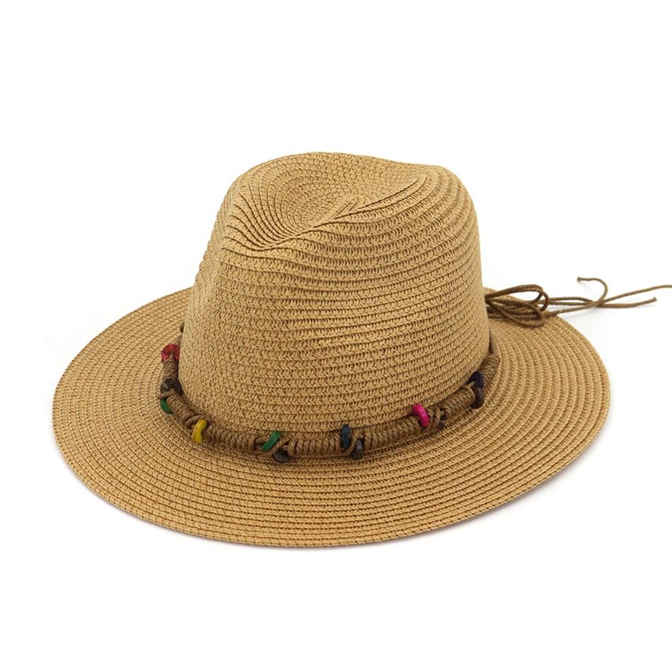 Vintage Ethnic Straw Panama Hat with Colorful Buttons Bow-Hats-Innovato Design-Pink-Innovato Design