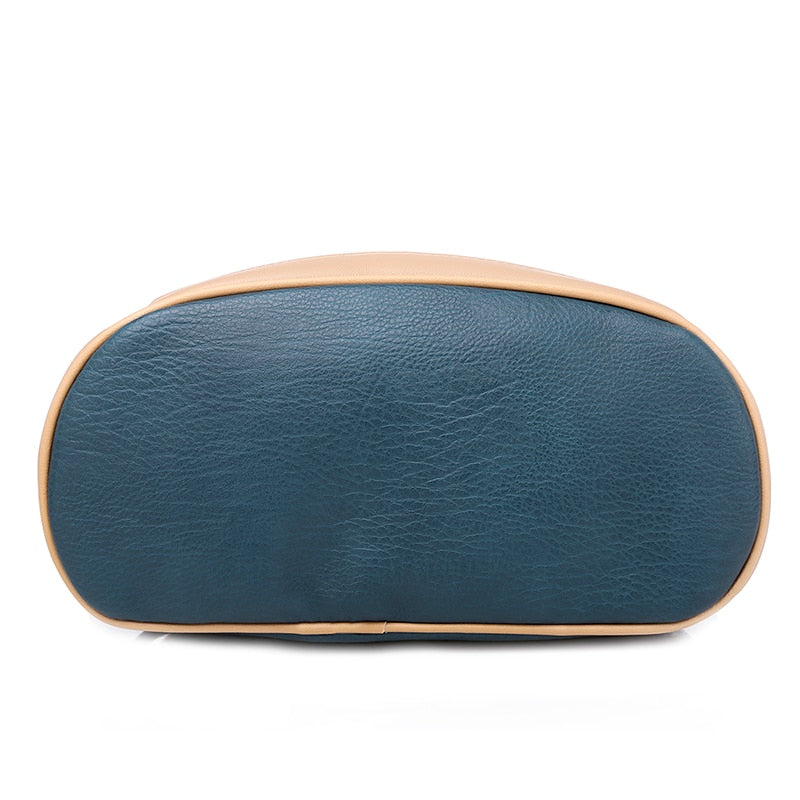 Waterproof PU Leather Shoulder Bag and Travel Backpack-Backpacks-Innovato Design-Blue-Innovato Design