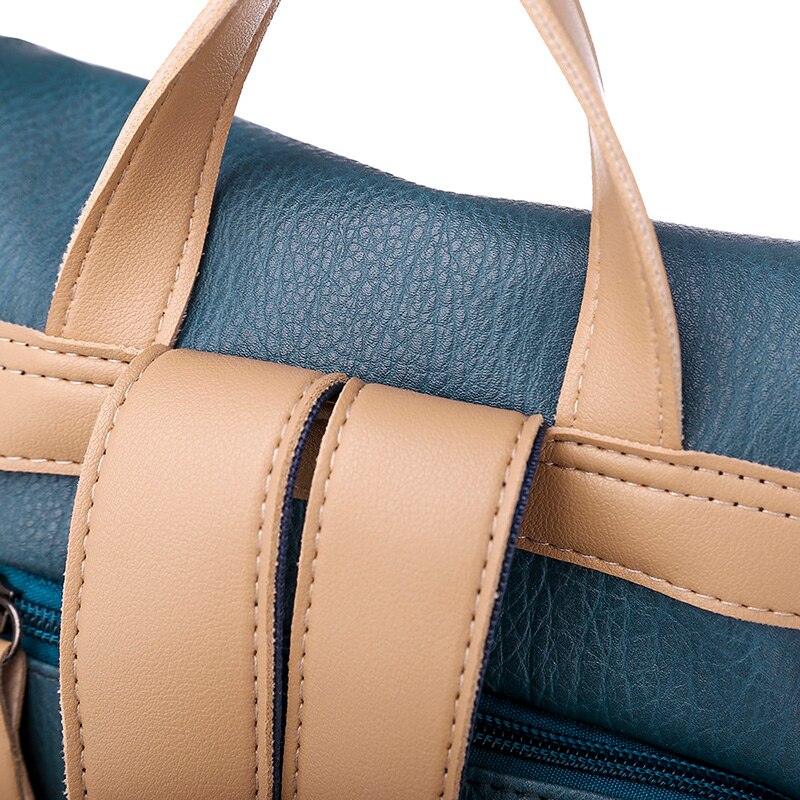 Waterproof PU Leather Shoulder Bag and Travel Backpack-Backpacks-Innovato Design-Blue-Innovato Design