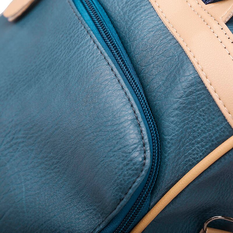 Waterproof PU Leather Shoulder Bag and Travel Backpack-Backpacks-Innovato Design-Blue-Innovato Design