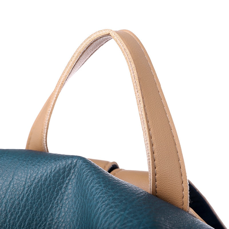 Waterproof PU Leather Shoulder Bag and Travel Backpack-Backpacks-Innovato Design-Blue-Innovato Design