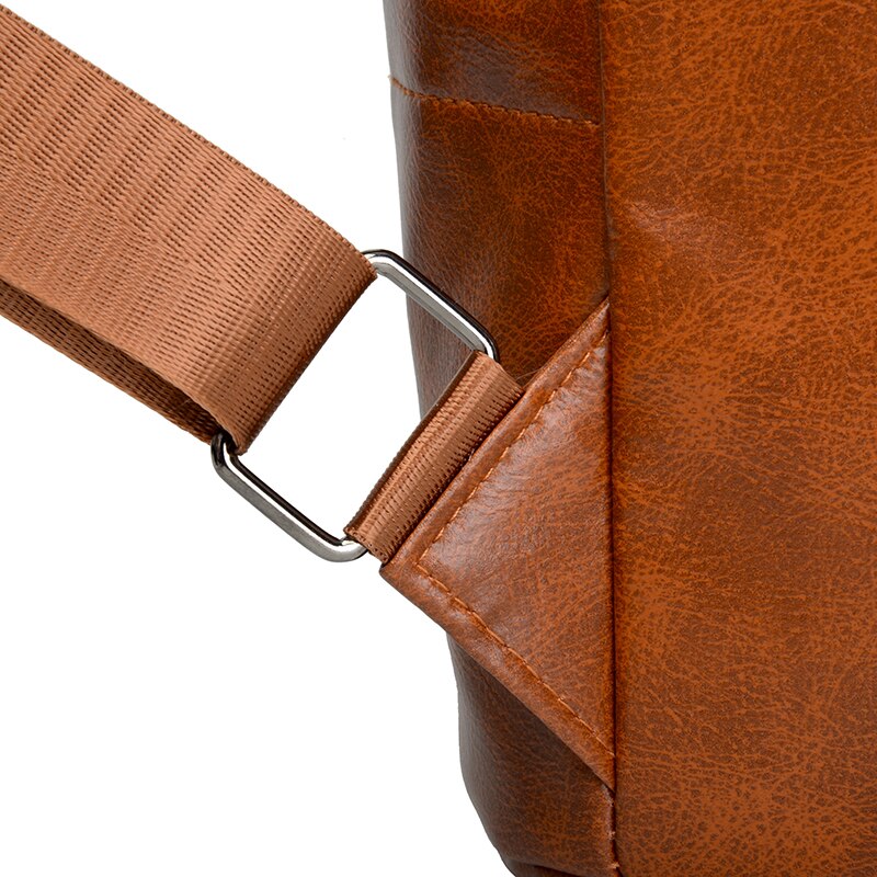 Large Capacity Fashion Waterproof PU Leather Shoulder Bag and School Backpack-Backpacks-Innovato Design-Brown-Innovato Design