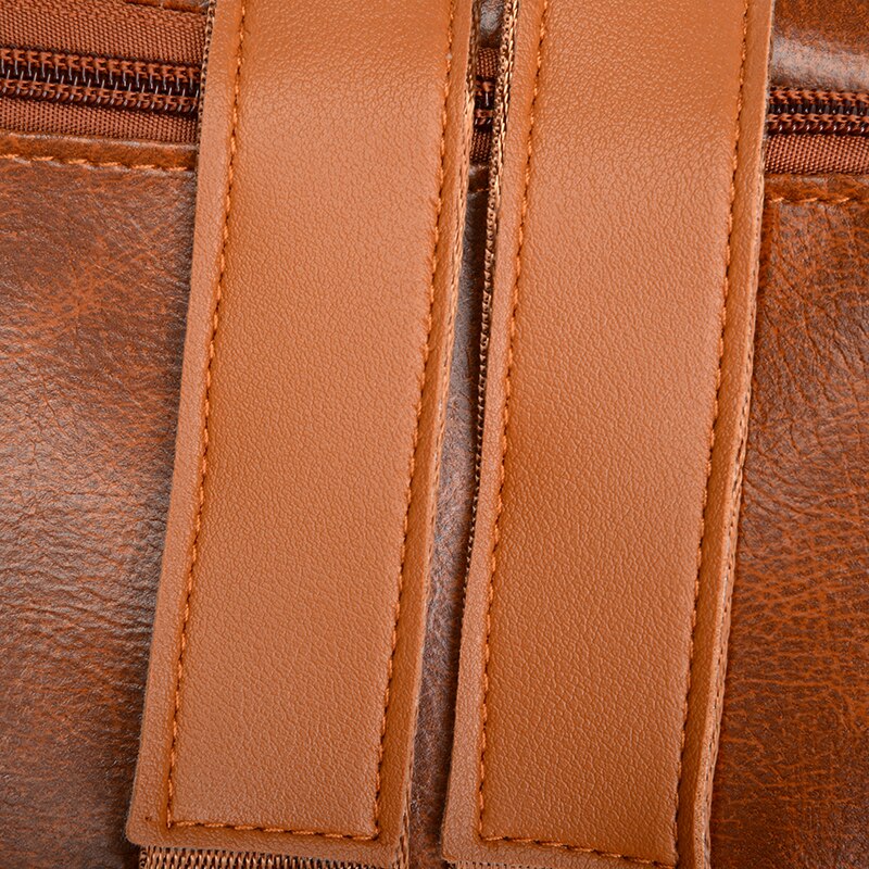 Large Capacity Fashion Waterproof PU Leather Shoulder Bag and School Backpack-Backpacks-Innovato Design-Brown-Innovato Design