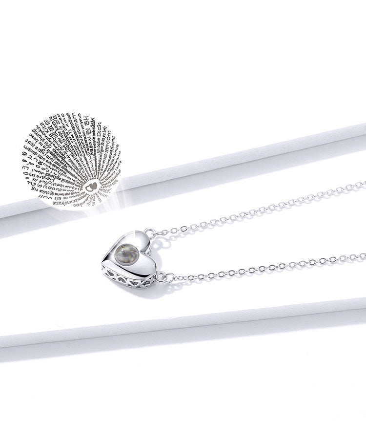 100 Languages of "I Love You" 925 Sterling Silver Fashion Pendant Necklace-Necklaces-Innovato Design-Innovato Design