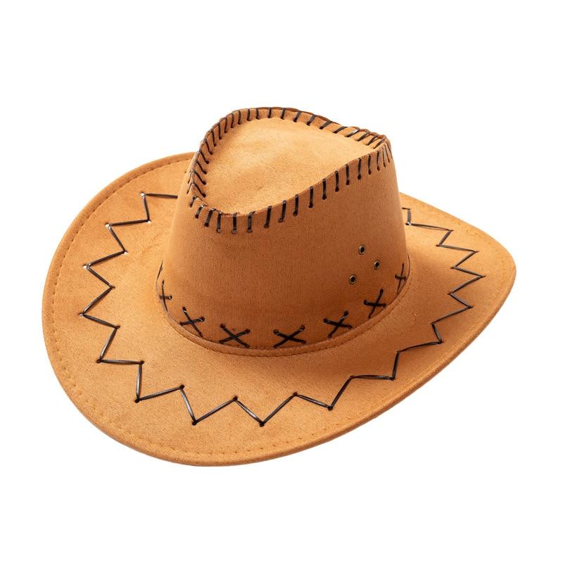 Mom & Daughter Retro Stitched Pattern Cowboy Hat with Adjustable Chin Tie-Hats-Innovato Design-Beige-Adult-Innovato Design
