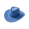 Mom & Daughter Retro Stitched Pattern Cowboy Hat with Adjustable Chin Tie