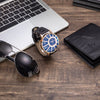 Men Quartz Watch, Folding Wallet, Sunglasses Family Gift Set-Jewelry Sets-Innovato Design-Black Blue-Innovato Design