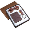 Men Quartz Watch, Folding Wallet, Sunglasses Family Gift Set-Jewelry Sets-Innovato Design-Brown White-Innovato Design