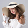 INNOVATO Women's Foldable Floppy Large Brim Straw Sun Hat