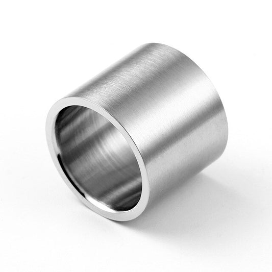 18mm Matte Silver-Plated and Black-Plated Titanium Fashion Finger Rings-Rings-Innovato Design-Silver-14-Innovato Design