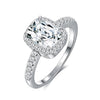 Emerald Gemstone and Cubic Zirconia 925 Sterling Silver Wedding Ring-Rings-Innovato Design-11-White-Innovato Design