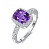 Emerald Gemstone and Cubic Zirconia 925 Sterling Silver Wedding Ring-Rings-Innovato Design-11-Purple-Innovato Design