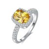 Emerald Gemstone and Cubic Zirconia 925 Sterling Silver Wedding Ring-Rings-Innovato Design-9-Yellow-Innovato Design