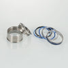 Women Stainless Steel, Aluminum, and Stackable, Rotatable, and Interchangeable Blue Ring