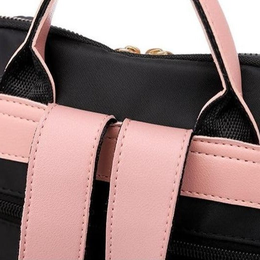 Luxury Multifunction Cute Fur Ball Pendant Oxford School Bag-Backpacks-Innovato Design-Black-Innovato Design