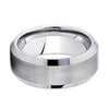 His & Hers Cubic Zirconia and Plain Stainless Steel Wedding Bands-Couple Rings-Innovato Design-6-5-Innovato Design