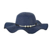 Foldable Floppy Wide Brim Straw Sun Hat with Pearls