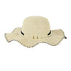 Foldable Floppy Wide Brim Straw Sun Hat with Pearls-Hats-Innovato Design-Beige-Innovato Design