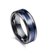 Black Celtic Dragon Inlay Tungsten Carbide and Black Heart Cubic Zirconia Wedding Ring Set-Couple Rings-Innovato Design-7-5-Innovato Design
