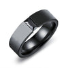Black Cubic Zirconia Tungsten Carbide and Rhinestone 316L Stainless Steel Wedding Ring Set-Couple Rings-Innovato Design-6-5-Innovato Design