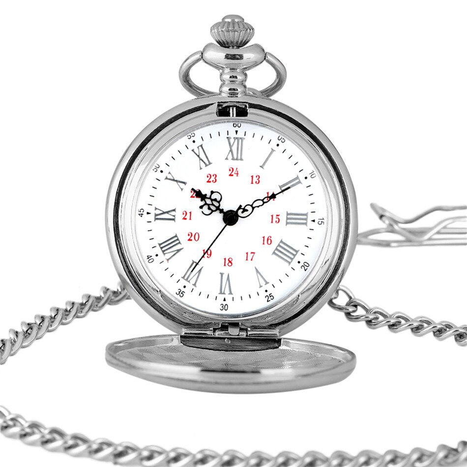 "To My Grandson I Love You" Golden Case White Dial Quartz Necklace Chain Pendant Pocket Watch-Pocket Watch-Innovato Design-Black-Innovato Design