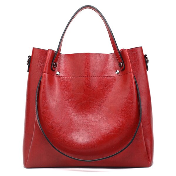Vintage Casual PU Leather Tote Bag, Shoulder Bag, Crossbody Bag and Handbag-Handbags-Innovato Design-Red-Innovato Design