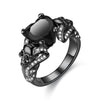 Gothic Skull Heart Crystal and Cubic Zirconia Punk Wedding Ring-Rings-Innovato Design-10-Black-Innovato Design